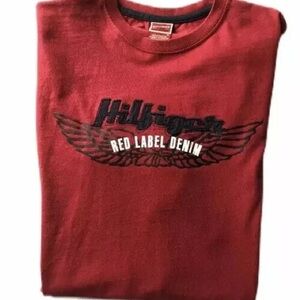 Tommy Hilfiger Red Short Sleeve Tee graphic spellout